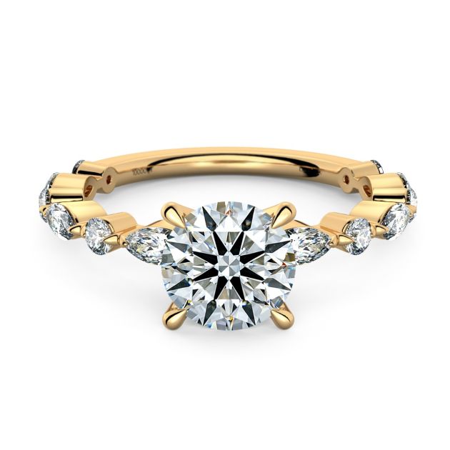 Norme de Danhov Versailles Diamond Engagement Ring in 14k Yellow Gold