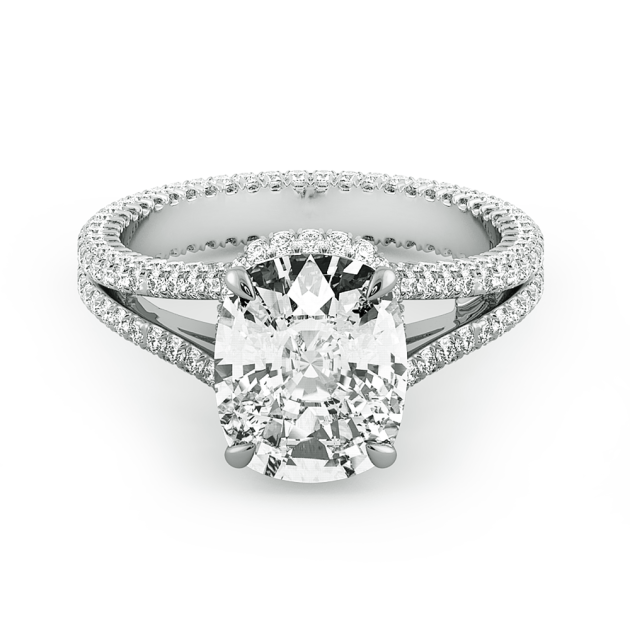 Norme De Danhov Split Shank Diamond Engagement Ring in Platinum 