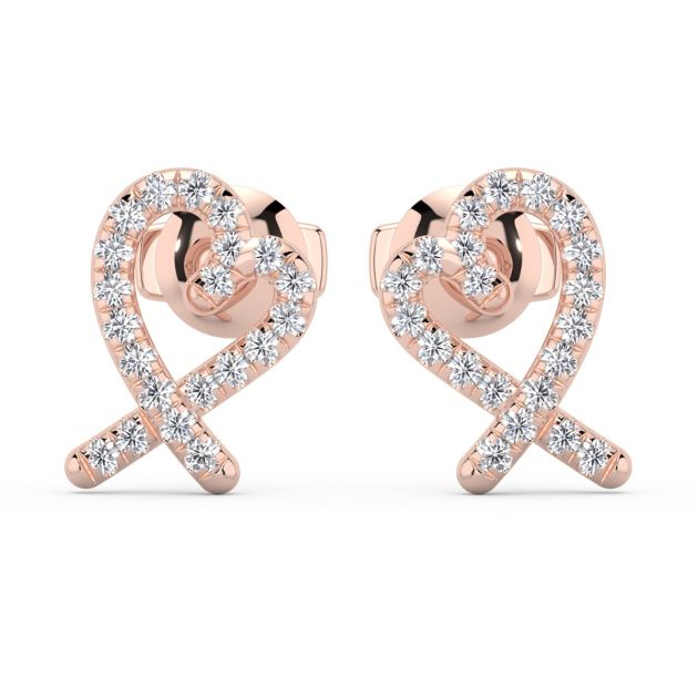 Norme de Danhov Heart Diamonds Earrings in 18k Rose gold 