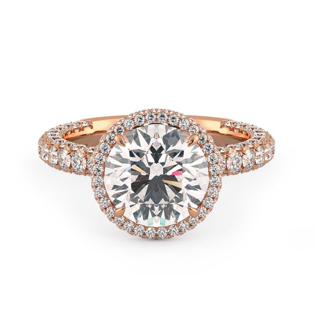Norme de Danhov Diamond Engagement Ring for Women in 14k Rose Gold