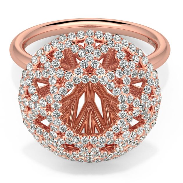 Danhov Diamante Round Fine Ring in 14k Rose Gold