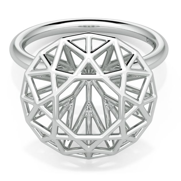 Danhov Diamante Round Fine Ring in 14k White Gold