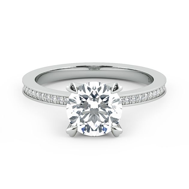 Danhov Classico Ladies Engagement Ring in 14k White Gold