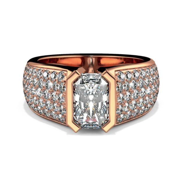 Danhov Voltaggio Diamond Engagement Ring in 14k Rose Gold