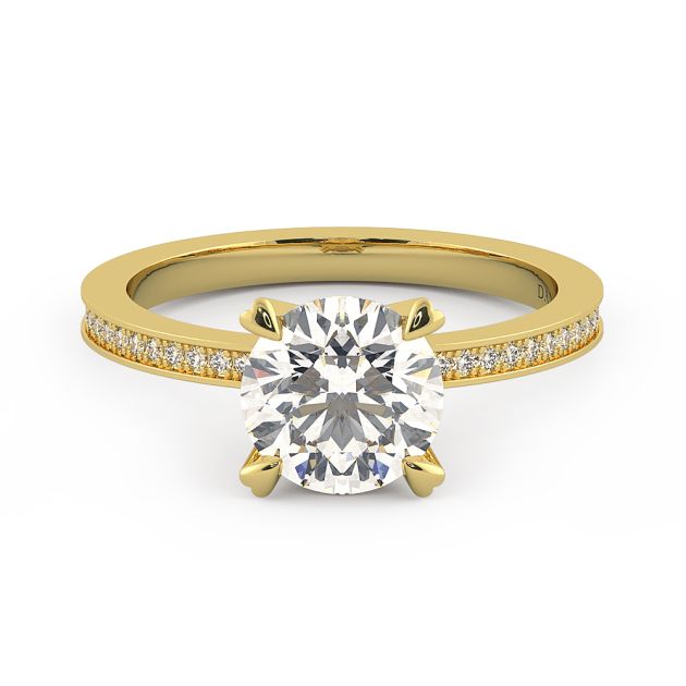 Danhov Classico Ladies Engagement Ring 14k Yellow Gold