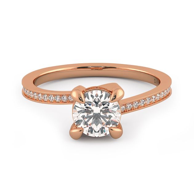 Danhov Eleganza Engagement Ring in 18k Rose Gold