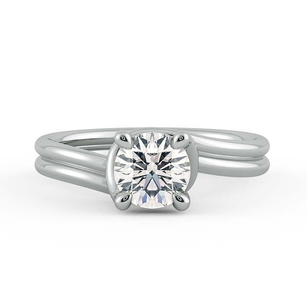 Danhov Abbraccio Ladies Engagement Ring in 18k White Gold