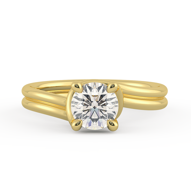 Danhov Abbraccio Ladies Engagement Ring in 14k Yellow Gold