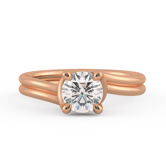 Danhov Abbraccio Ladies Engagement Ring in 18k Rose Gold