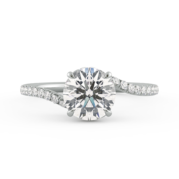 Danhov Abbraccio Swirl Diamond Engagement Ring in Platinum