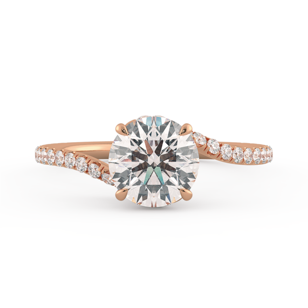 Danhov Abbraccio Swirl Diamond Engagement Ring in 14k Rose Gold