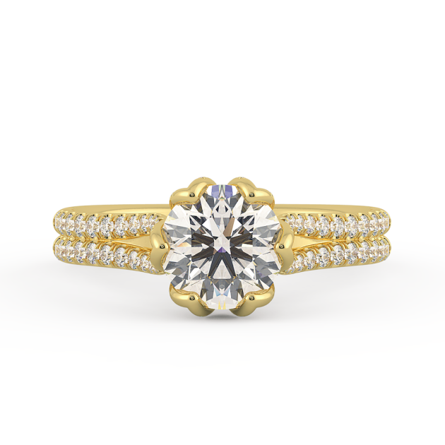 Danhov Classico Diamond Engagement Ring in 14k Yellow Gold