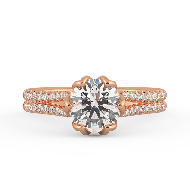 Danhov Classico Diamond Engagement Ring in 18k Rose Gold