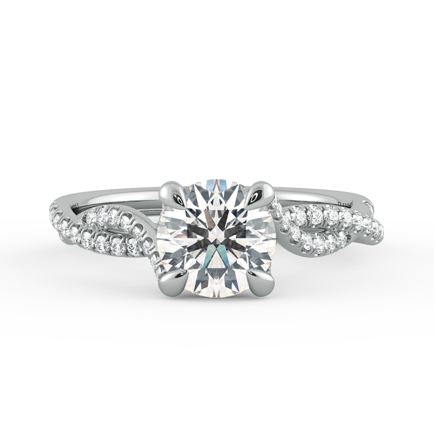 Danhov Solo Filo Engagement Ring in 14k White Gold