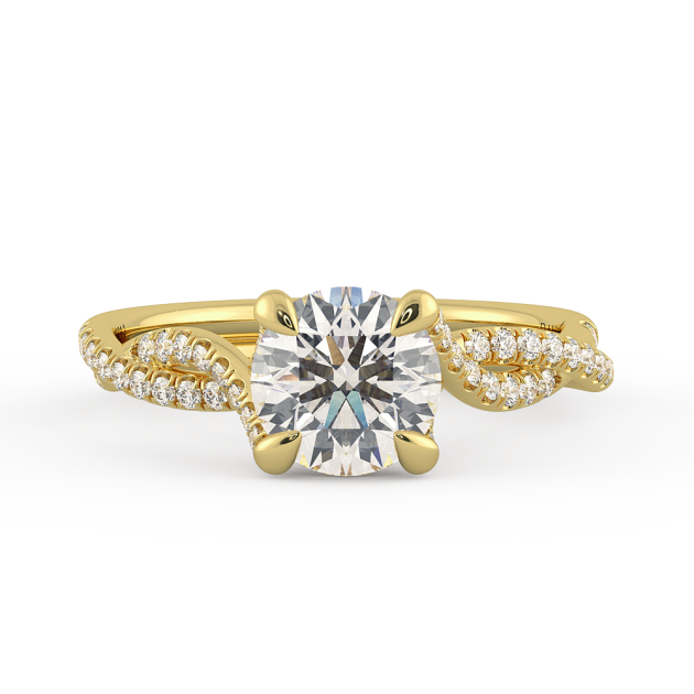 Danhov Solo Filo Engagement Ring in 18k Yellow Gold