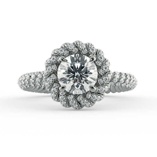 Danhov Eleganza Braided Diamond Engagement Ring in Platinum