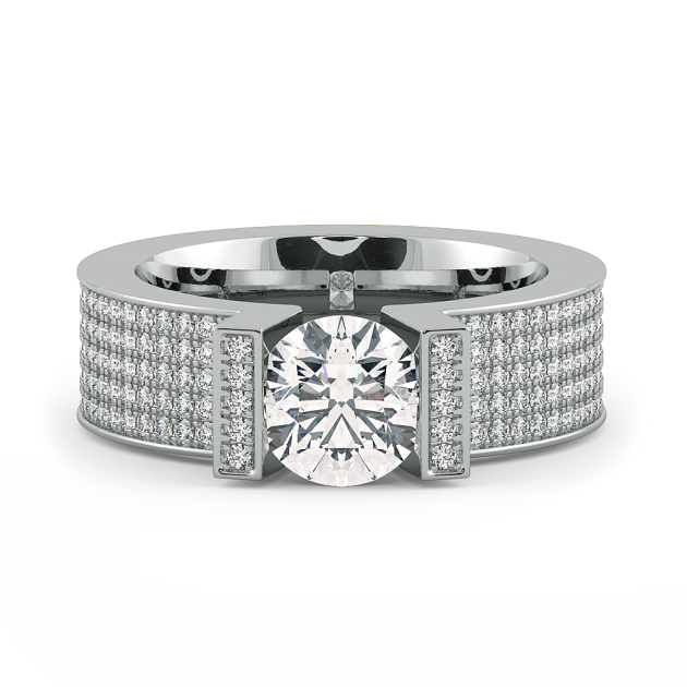 Danhov Voltaggio Engagement Ring in 14k White Gold
