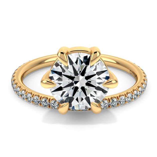 Norme de Danhov Diamond  Engagement Ring for Women in 14k Yellow Gold