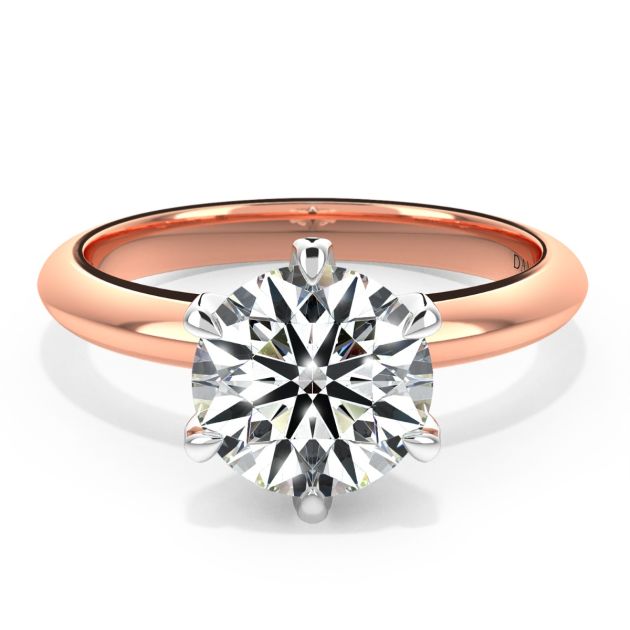 Norme de Danhov Two-Tone Engagement Ring for Women in 18k Rose Gold