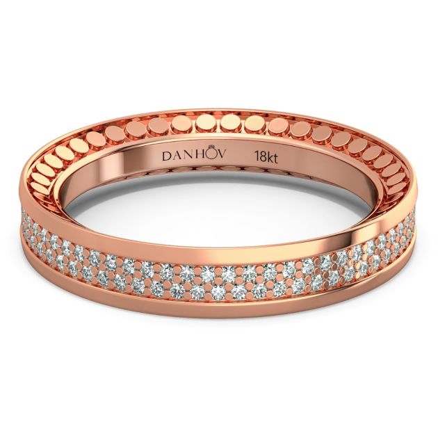 Danhov Tubetto Diamond Wedding Ring in 18k Rose Gold