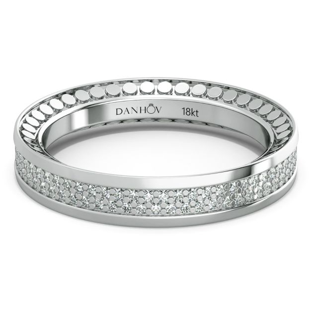 Danhov Tubetto Diamond Wedding Ring in 14k White Gold