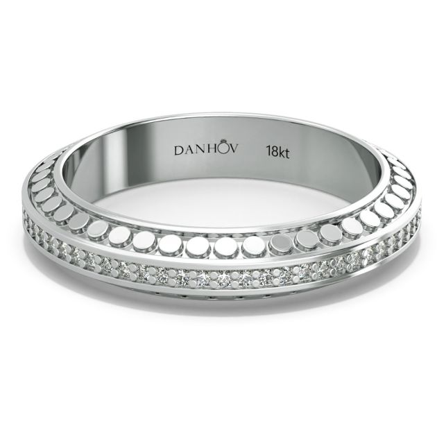 Danhov Tubetto Diamond Wedding Ring in Platinum 