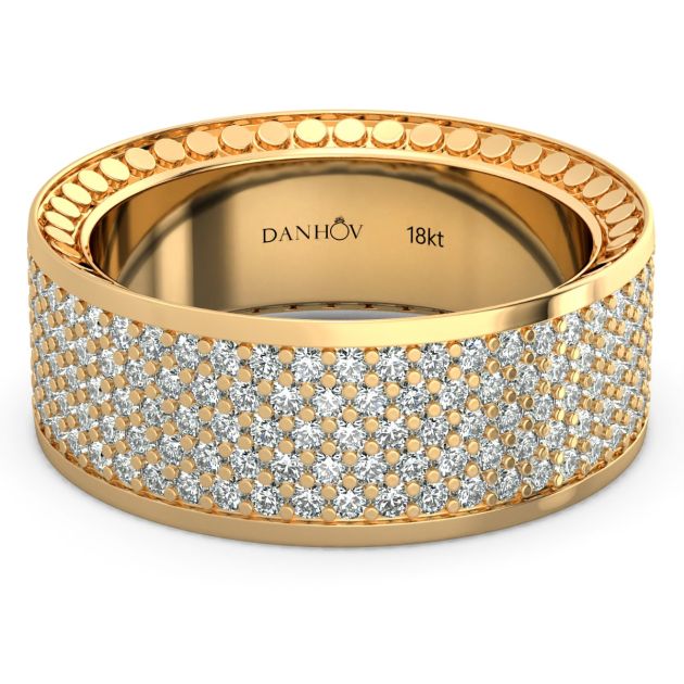 Danhov Tubetto Diamond Wedding Ring in 18Kt Yellow Gold 