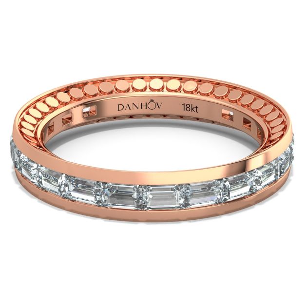 Danhov Tubetto Diamond Wedding Ring in 14KT Rose Gold 