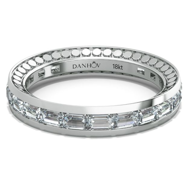 Danhov Tubetto Diamond Wedding Ring in 18KT White Gold 
