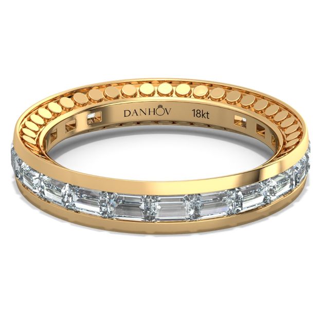 Danhov Tubetto Diamond Wedding Ring in 14KT Yellow Gold 