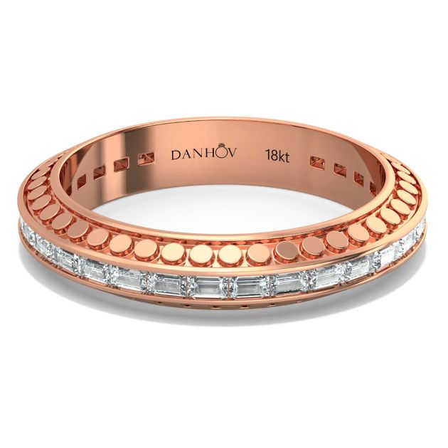 Danhov Tubetto Diamond Wedding Ring in 18KT Rose Gold 