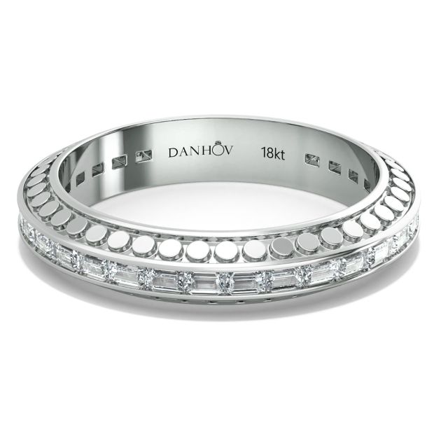 Danhov Tubetto Diamond Wedding Ring in 14KT White Gold 