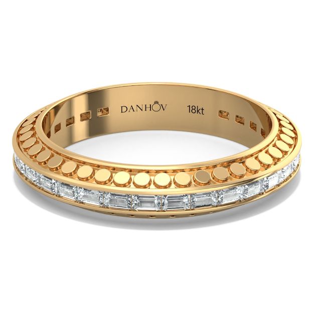Danhov Tubetto Diamond Wedding Ring in 14KT Yellow Gold 