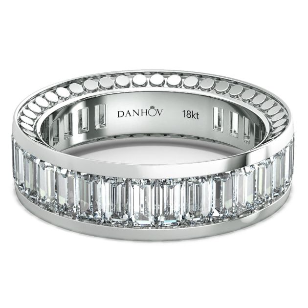 Danhov Tubetto Diamond Wedding Ring in 18 White Gold