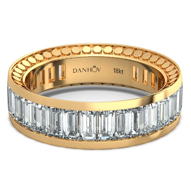 Danhov Tubetto Diamond Wedding Ring in 14 Yellow Gold