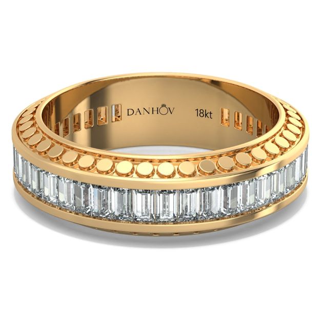 Danhov Tubetto Diamond Wedding Ring in 18 Yellow Gold