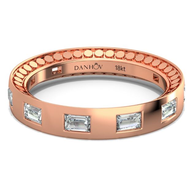 Danhov Tubetto Diamond Wedding Ring in 14 Ross Gold 
