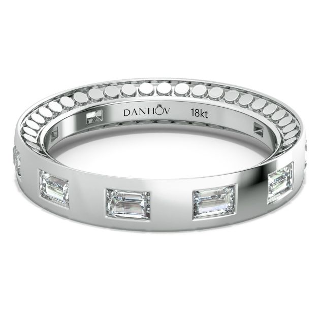 Danhov Tubetto Diamond Wedding Ring in 18 White Gold 