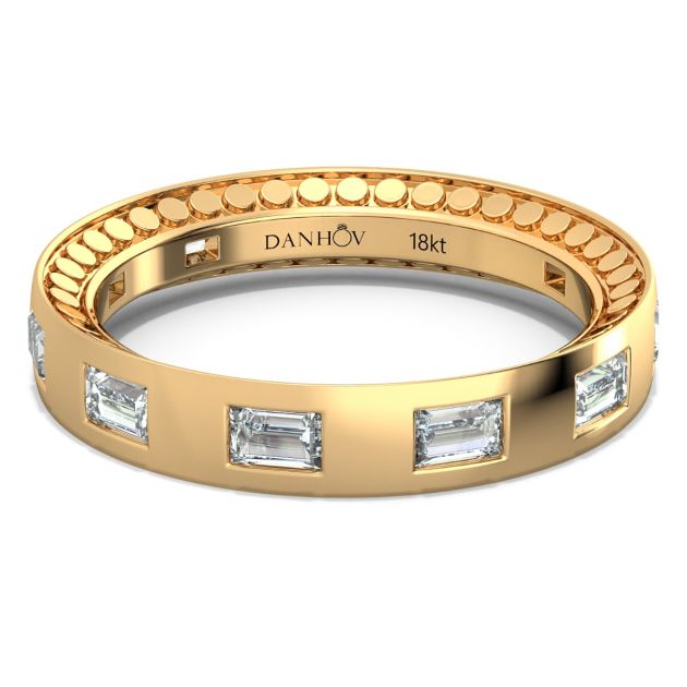 Danhov Tubetto Diamond Wedding Ring in 14 Yellow Gold 