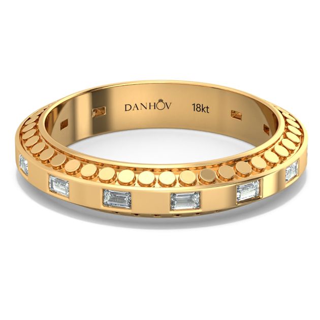 Danhov Tubetto Diamond Wedding Ring in 14kt Yellow Gold
