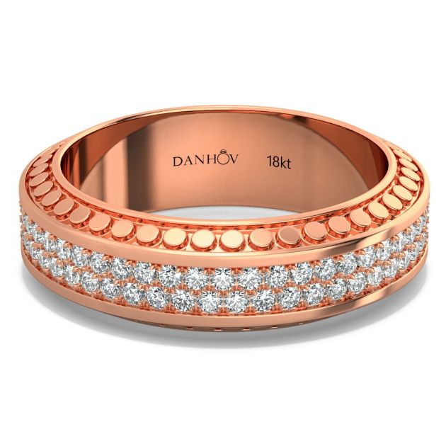 Danhov Tubetto Diamond Wedding Ring in 14k Rose Gold