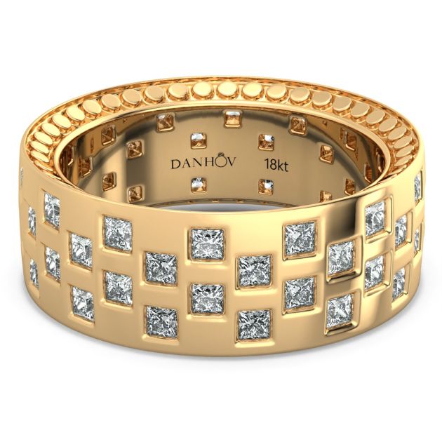 Danhov Tubetto Diamond Wedding Ring in 18Kt Yellow Gold 