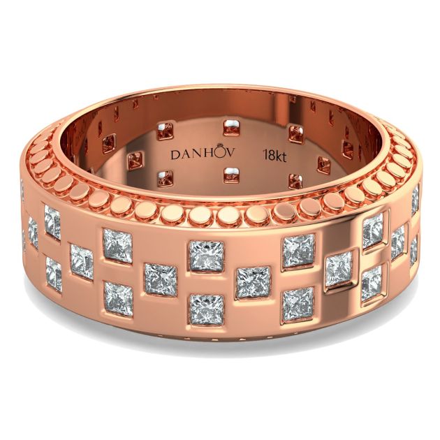 Danhov Tubetto Diamond Wedding Ring in 14kt Rose Gold  