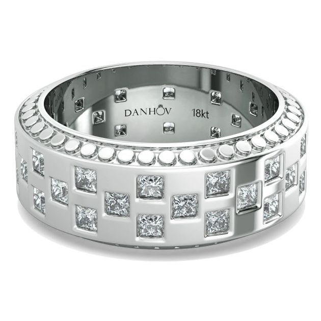 Danhov Tubetto Diamond Wedding Ring in 14Kt white Gold 