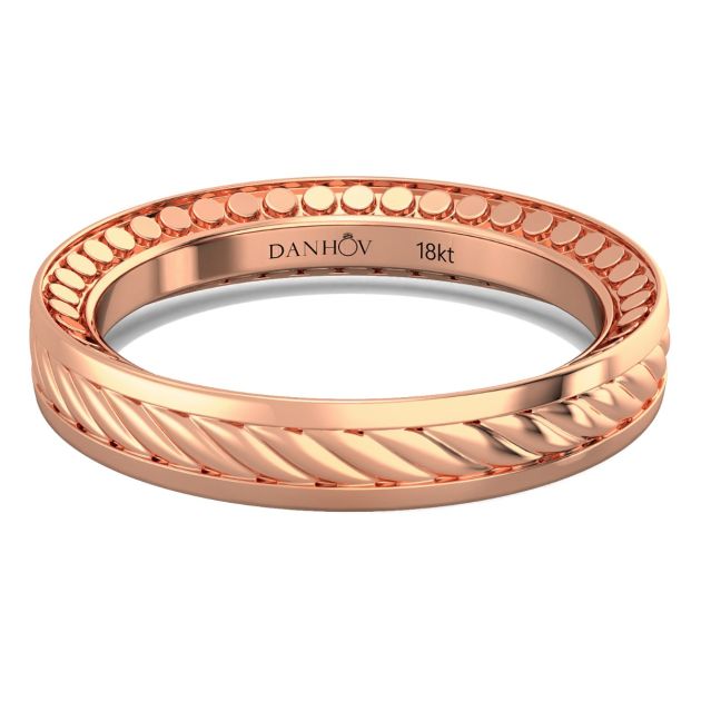 Danhov Tubetto Diamond Wedding Ring in 18Kt Rose Gold 