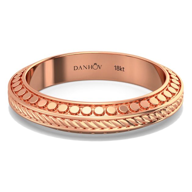 Danhov Tubetto Diamond Wedding Ring in 14Kt Rose Gold 