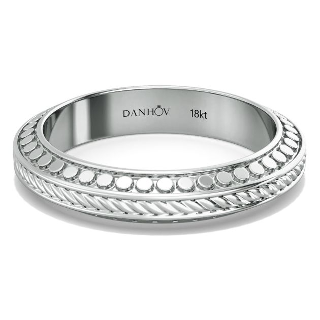 Danhov Tubetto Diamond Wedding Ring in 18Kt White Gold 