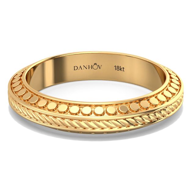 Danhov Tubetto Diamond Wedding Ring in 18Kt Yellow Gold 