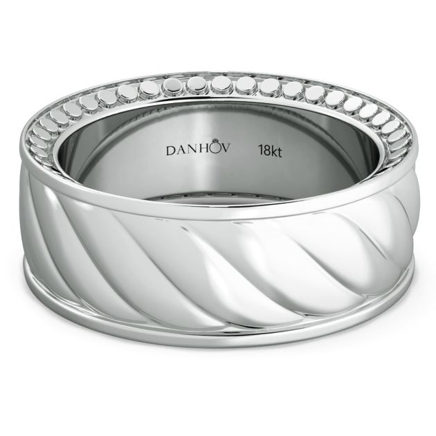 Danhov Tubetto Diamond Wedding Ring in 18Kt White Gold 