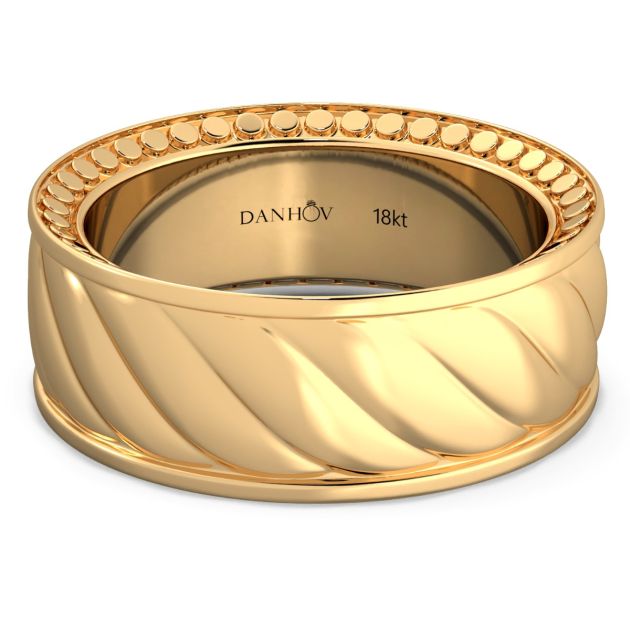 Danhov Tubetto Diamond Wedding Ring in 14Kt Yellow Gold 